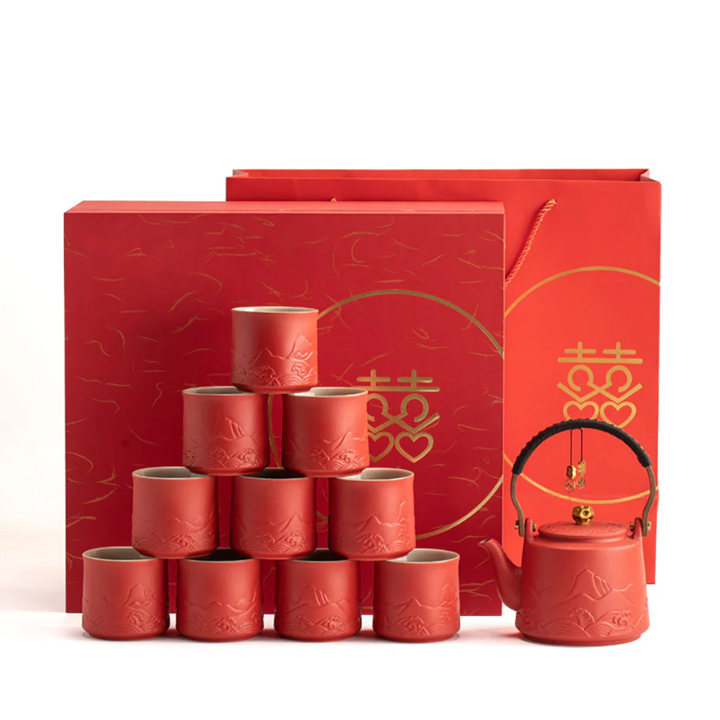 Mountain and Wave Ceramic Wedding Tea Set - Image 4