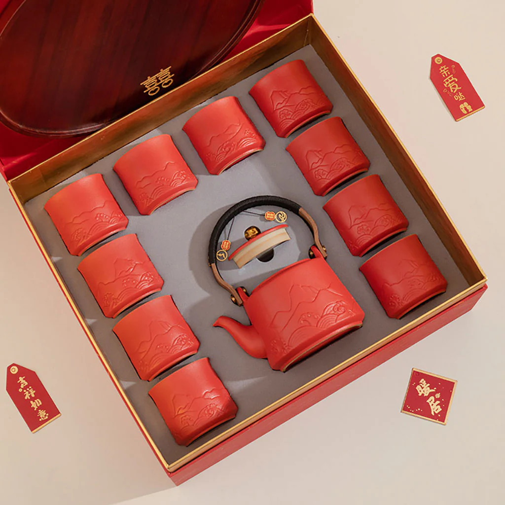 Mountain and Wave Ceramic Wedding Tea Set - Image 5