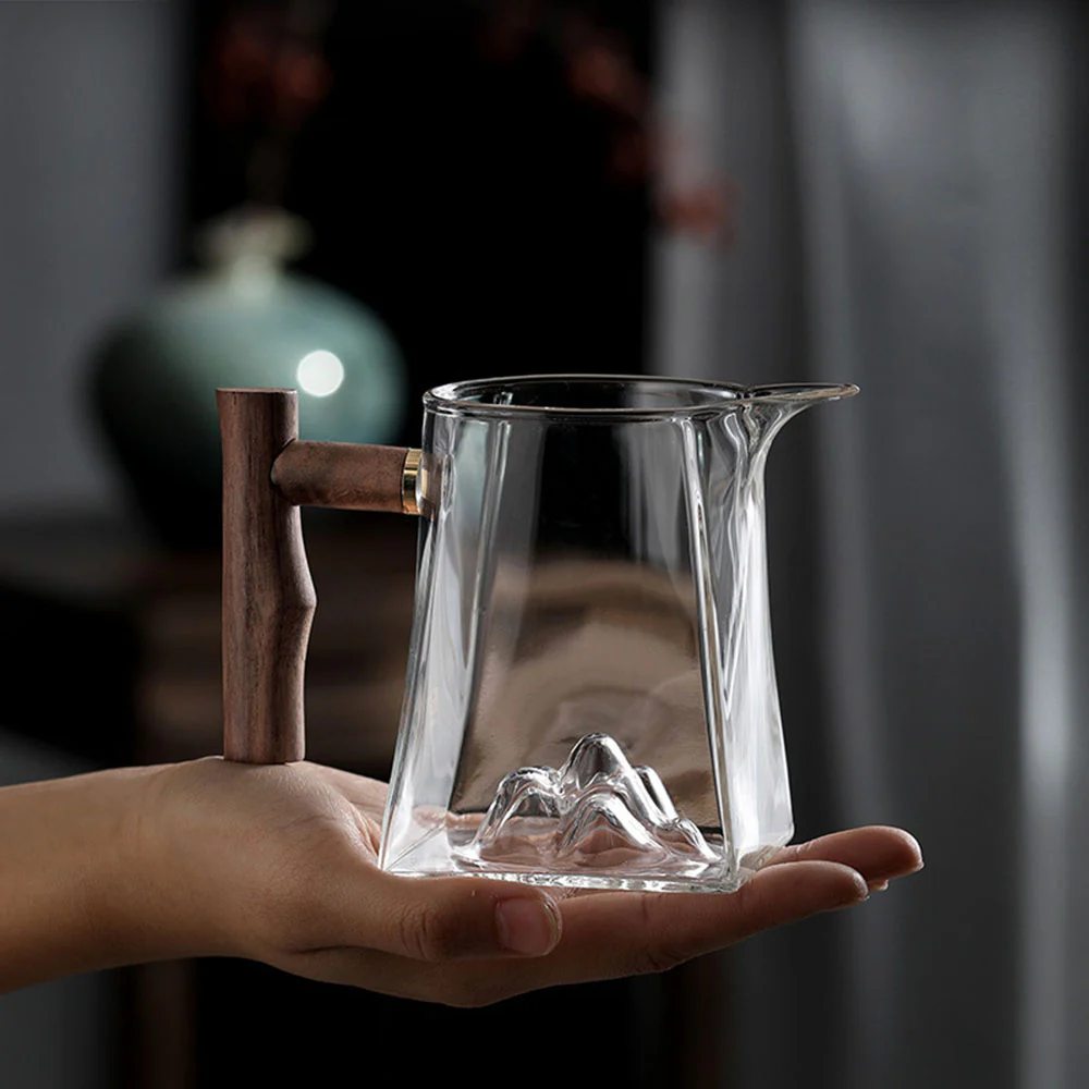 Mountain Glass Fair Cup With Wooden Handle - Image 5
