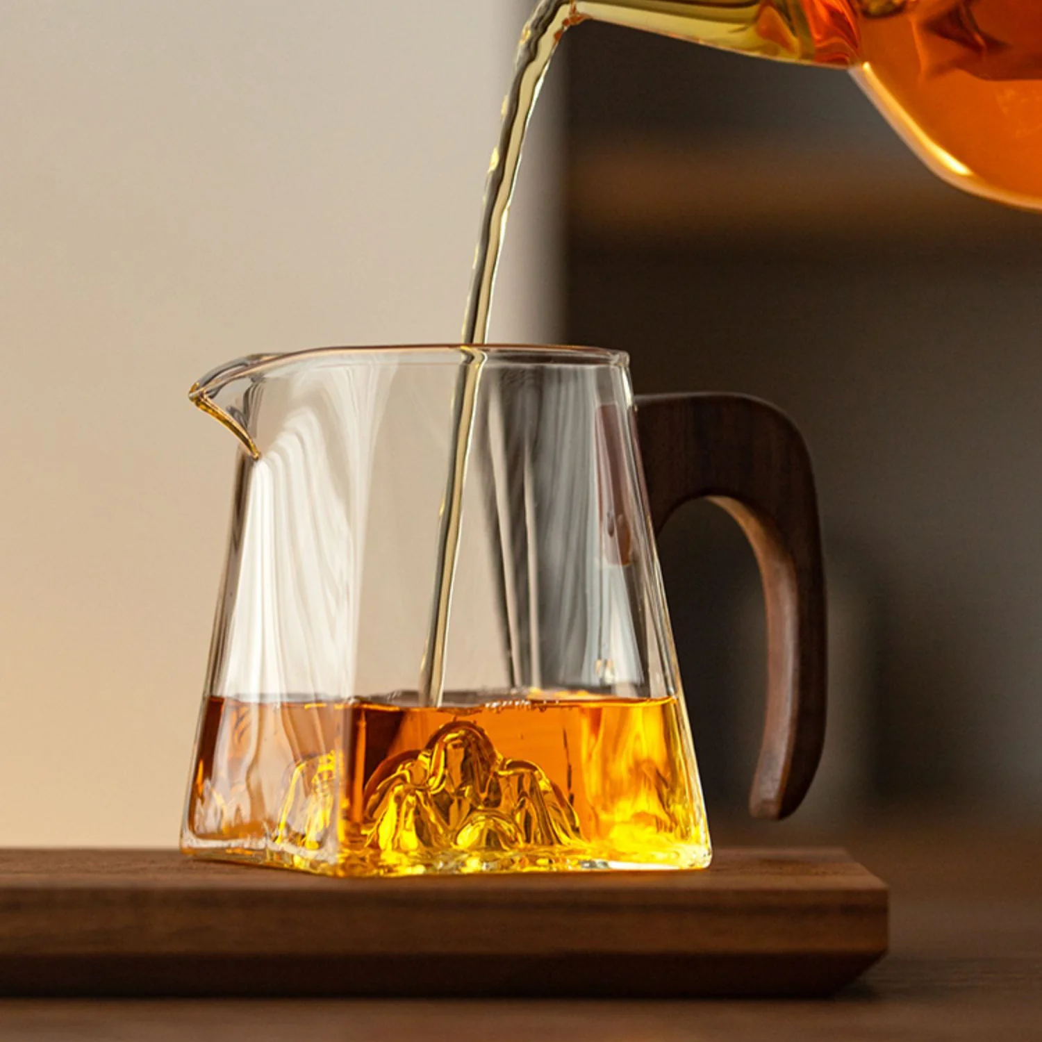 Mountain Glass Wooden Handle Fair Cup - Image 14