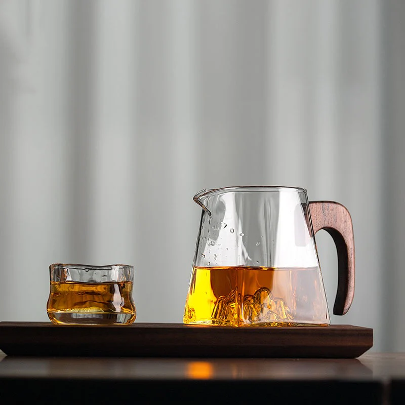 Mountain Glass Wooden Handle Fair Cup - Image 4
