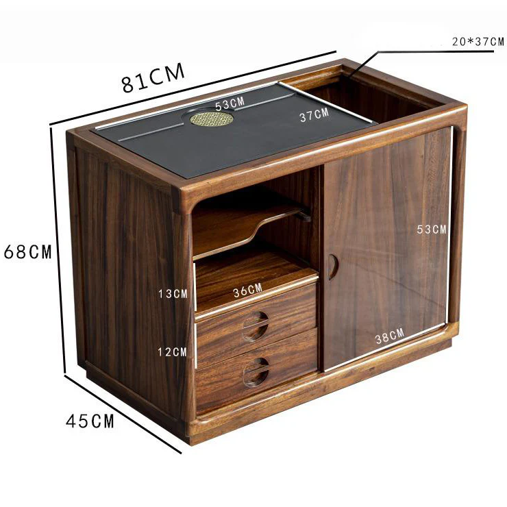 Movable Integrated Walnut Tea Table - Image 4