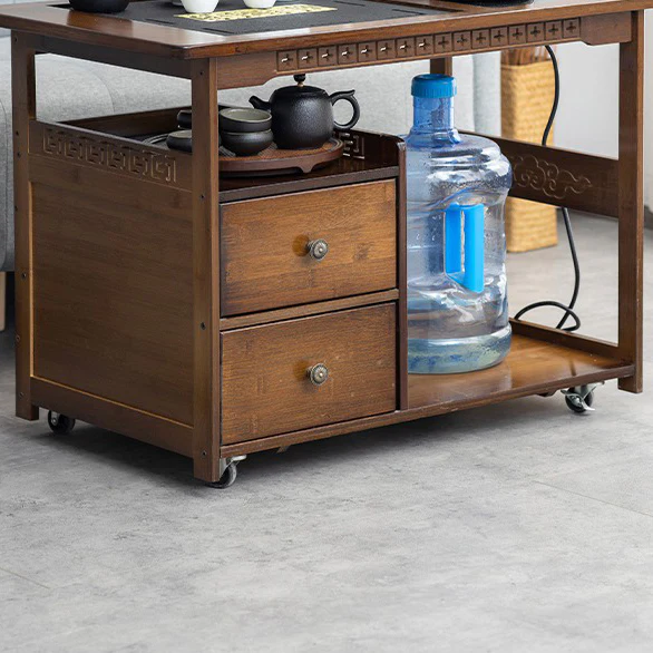 Movable Multi-functional Bamboo Tea Table - Image 3