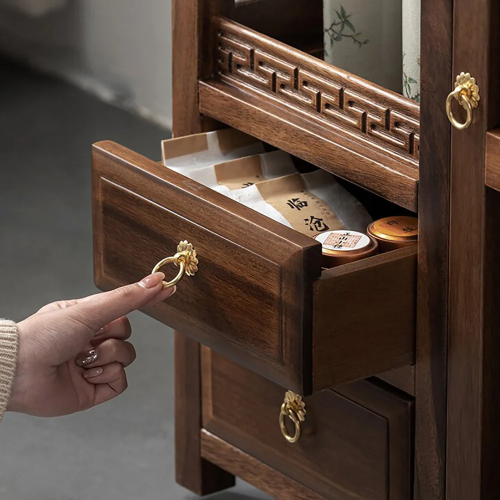 Multi-functional Walnut Movable Tea Table - Image 4