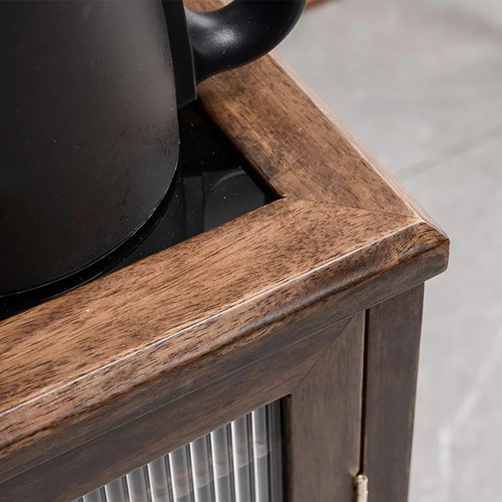 Multi-functional Walnut Wood Movable Tea Table - Image 4