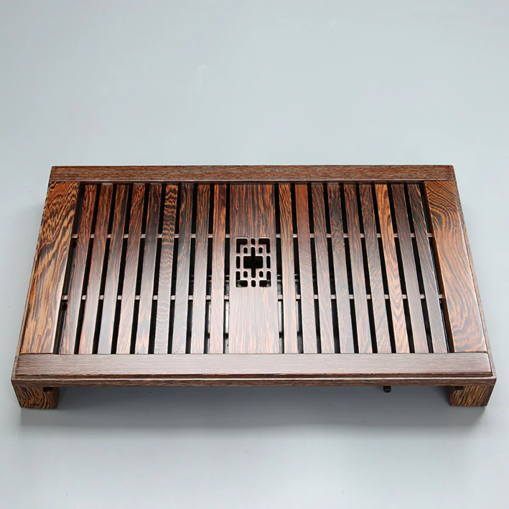 Nature Bamboo Stripe Wooden Tea Tray - Image 2