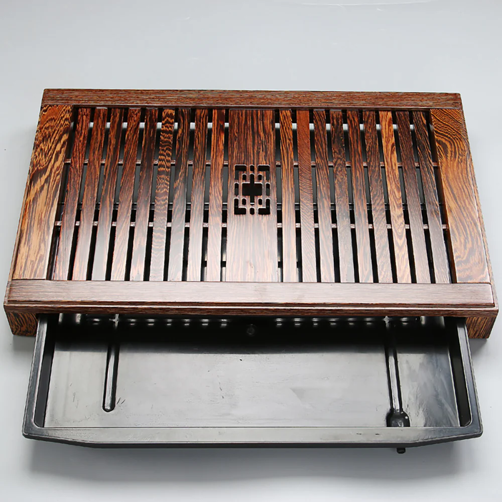 Nature Bamboo Stripe Wooden Tea Tray - Image 3