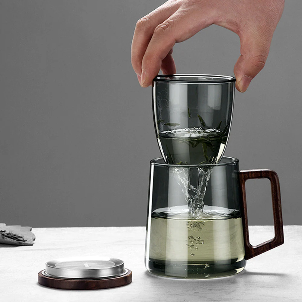 Office Glass Tea Cup With Infuser - Image 3