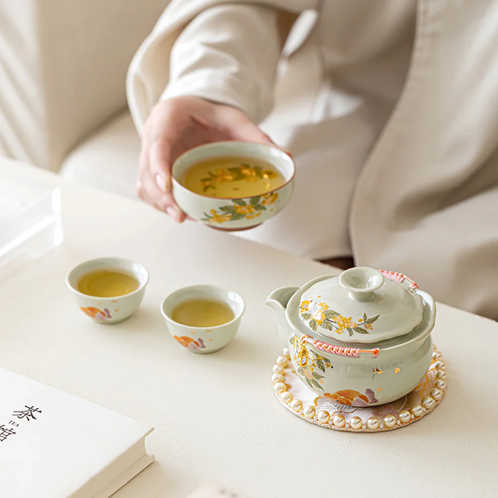 Osmanthus And Koi Travel Tea Set - Image 3