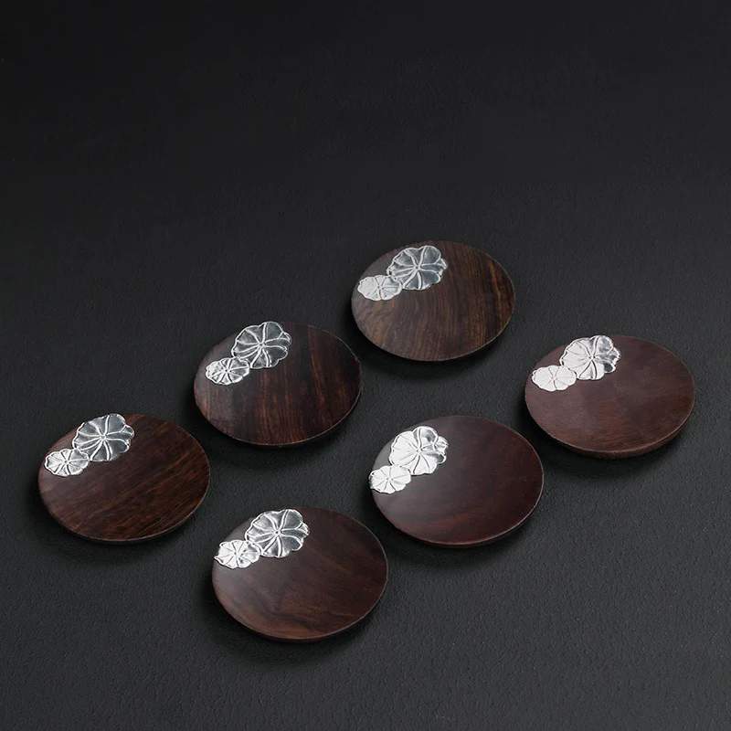 Peach Blossom Ebony Coaster Set - Image 4