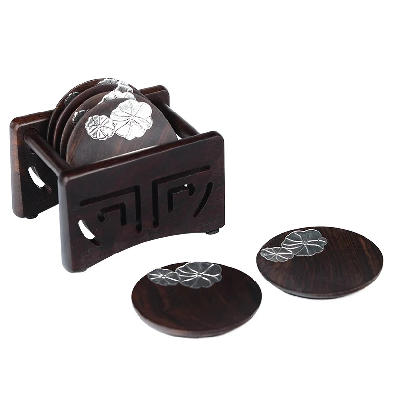 Peach Blossom Ebony Coaster Set - Image 8