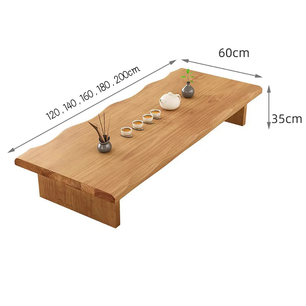 Pine Wood Low Table Tatami Tea Table Set - Image 11