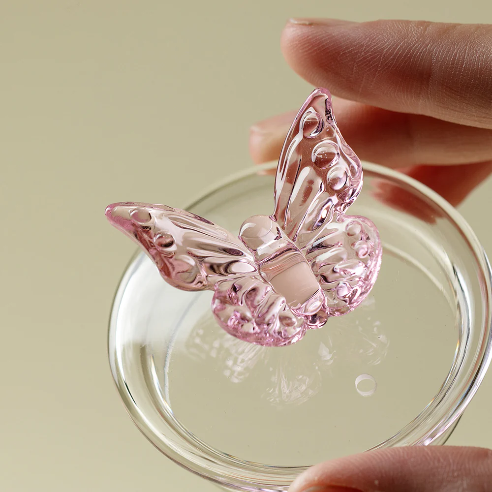 Pink Butterfly And Hydrangea Borosilicate Glass Teapot - Image 5