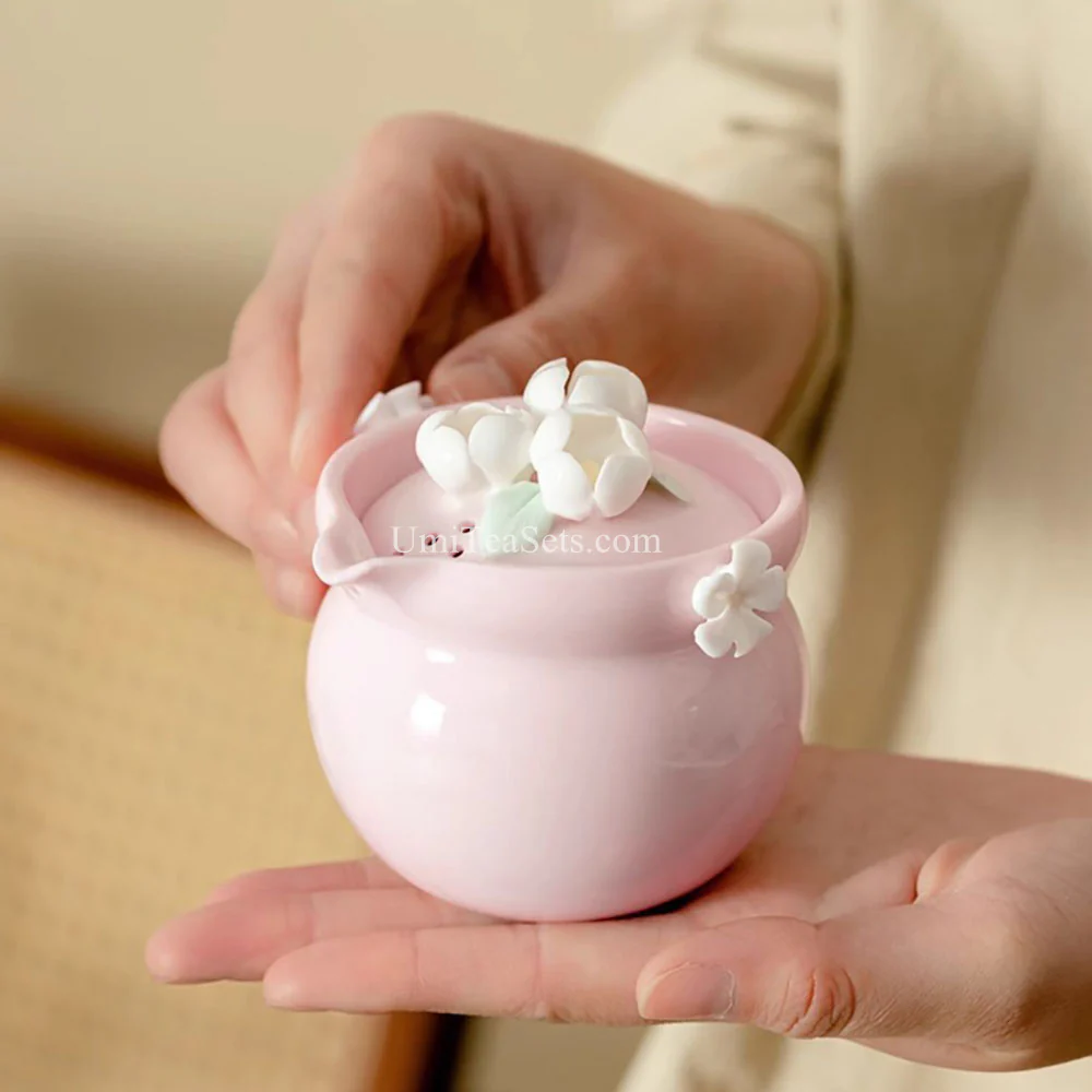Pink Porcelain Jasmine Travel Tea Set - Image 6