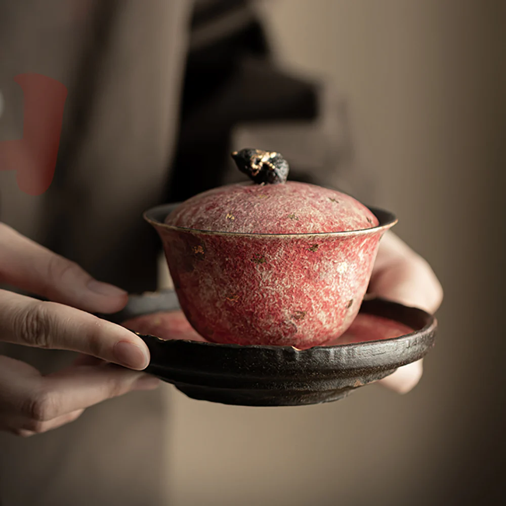 Pink Rock Ore Pottery Gaiwan - Image 3