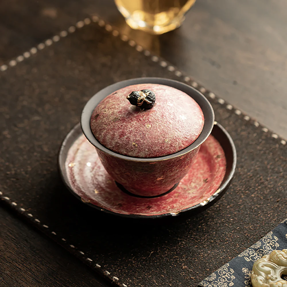 Pink Rock Ore Pottery Gaiwan - Image 4