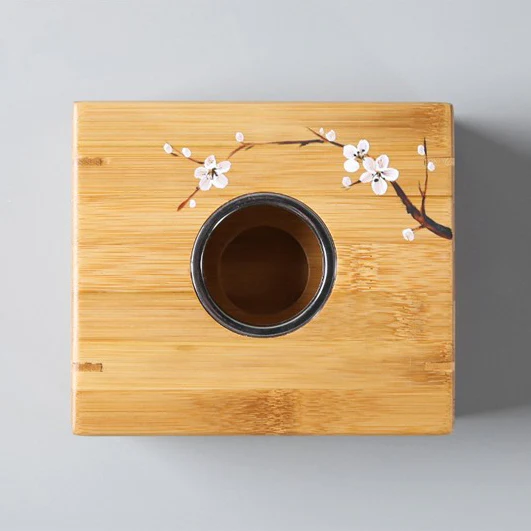 Plum Blossom Bamboo Candle Teapot Warmer - Image 5
