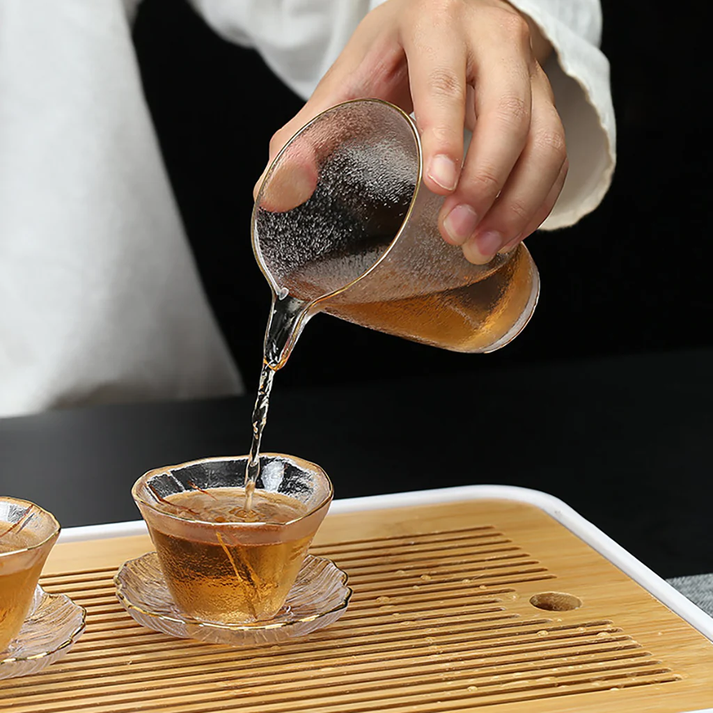 Plum Blossom Ice-Textured Glass Tea Set - Image 4