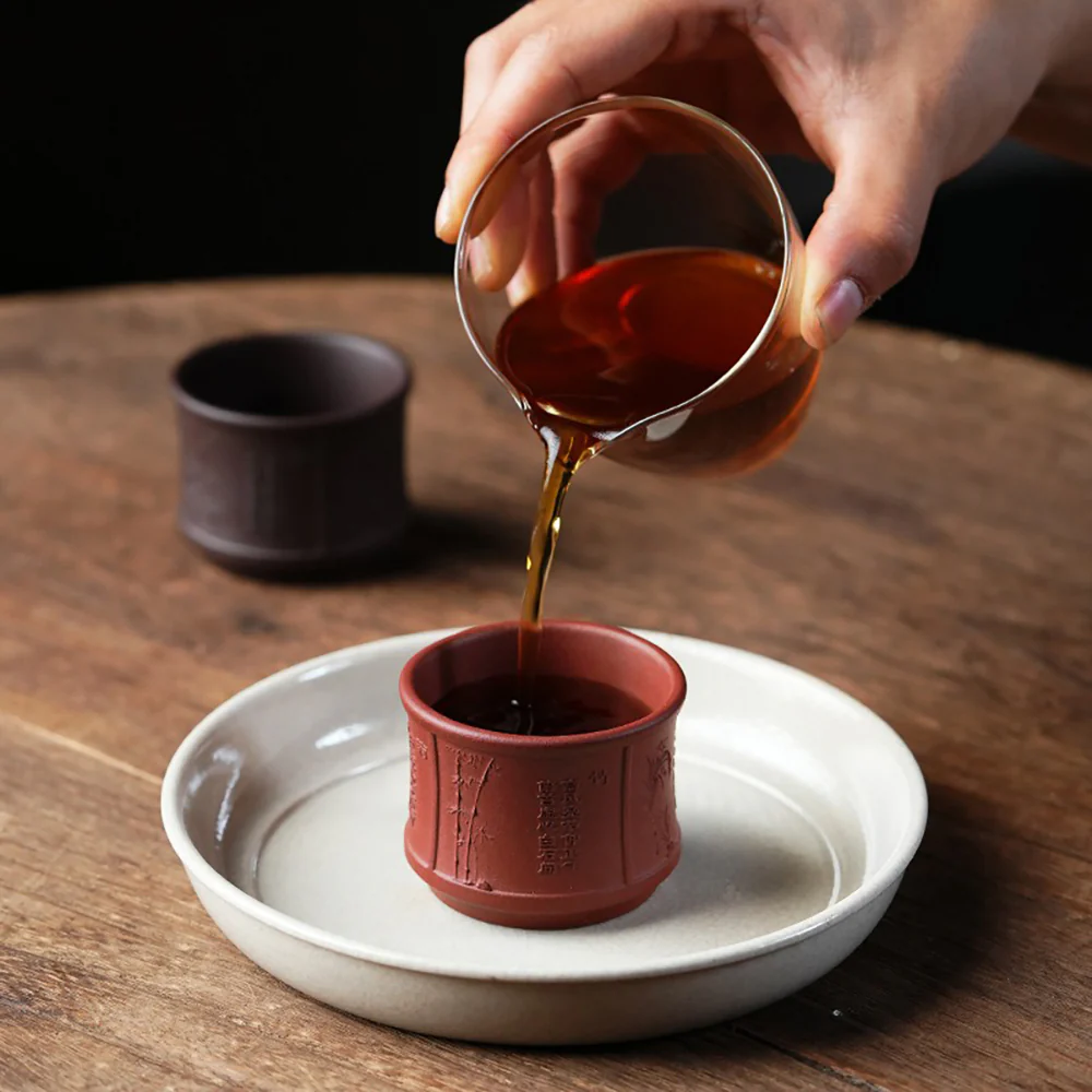 Plum Blossom Orchid Bamboo Chrysanthemum Purple Clay Tea Cup Set - Image 4