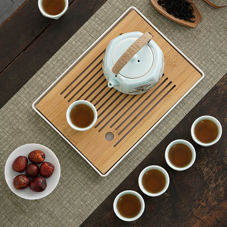 Plum Orchid Bamboo Chrysanthemum Mikawachi-yaki Tea Set - Image 3
