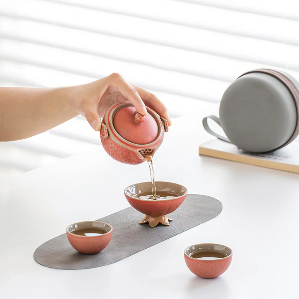 Pomegranate Shape Travel Tea Set - Image 3