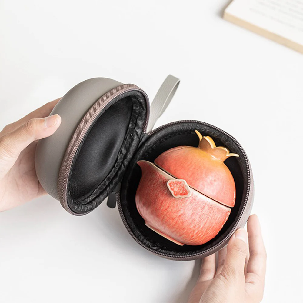 Pomegranate Shape Travel Tea Set - Image 5