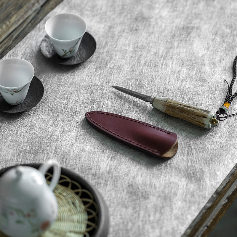 Poplar Wood Tea Knife With Leather Case - Image 7