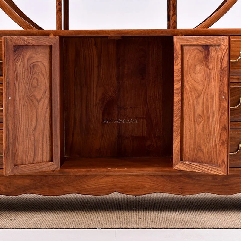 Pterocarpus Erinaceus Wood Curio Display Cabinet Shelf - Image 4