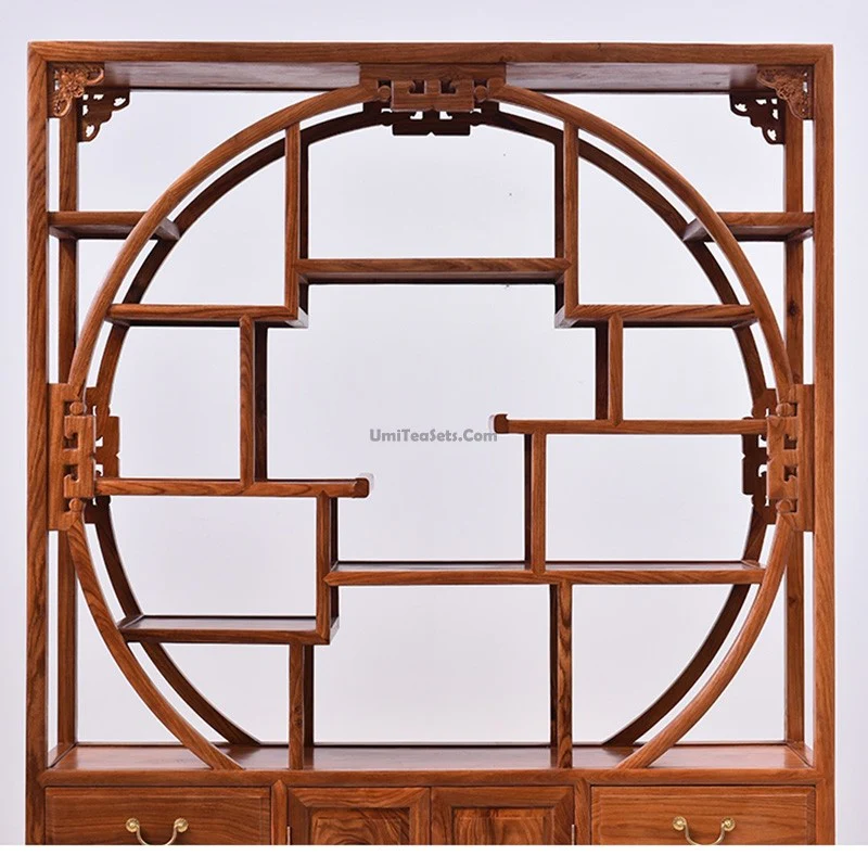 Pterocarpus Erinaceus Wood Curio Display Cabinet Shelf - Image 5