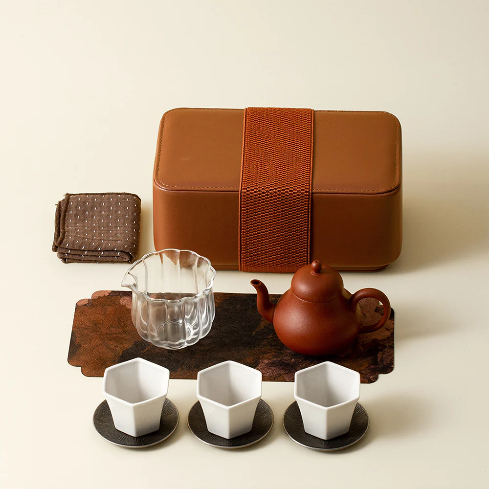 Purple Clay & Ceramic Travel Tea Set - Image 3