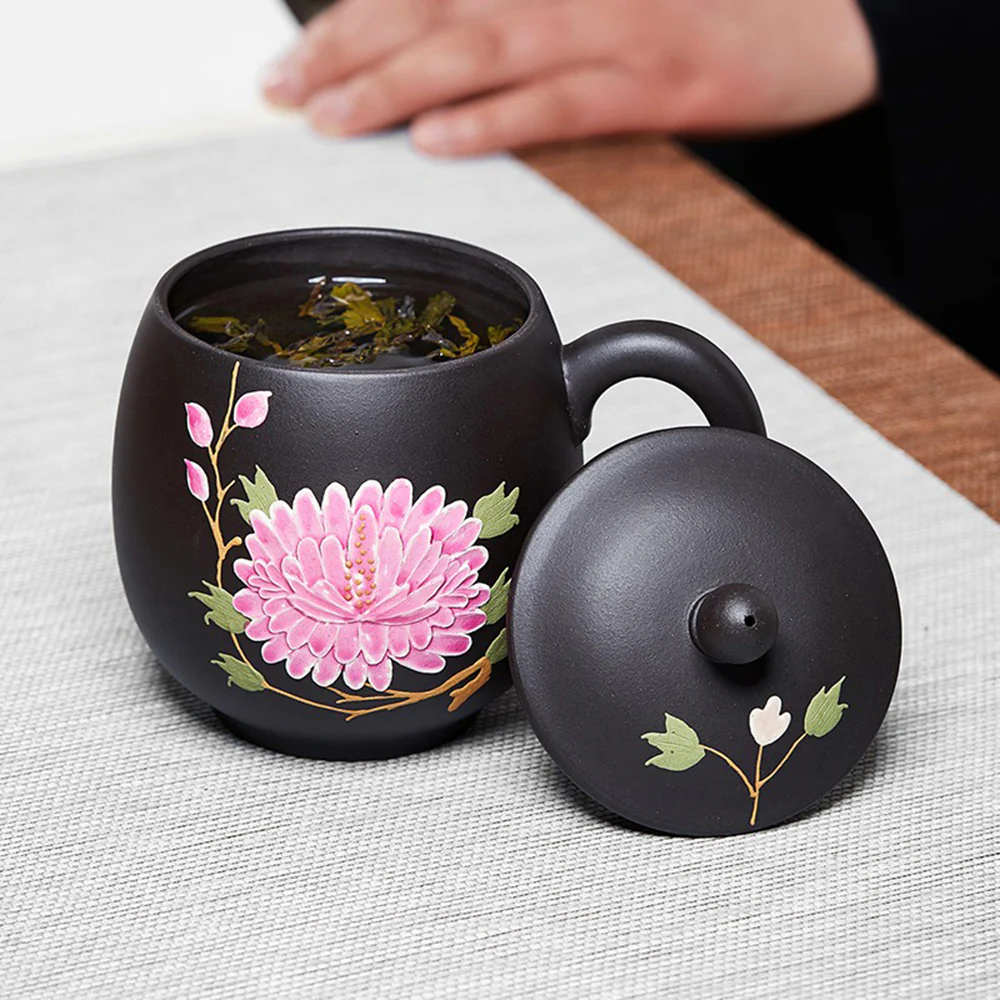 Purple Clay Color Changing Peony Tea Cup - Image 3