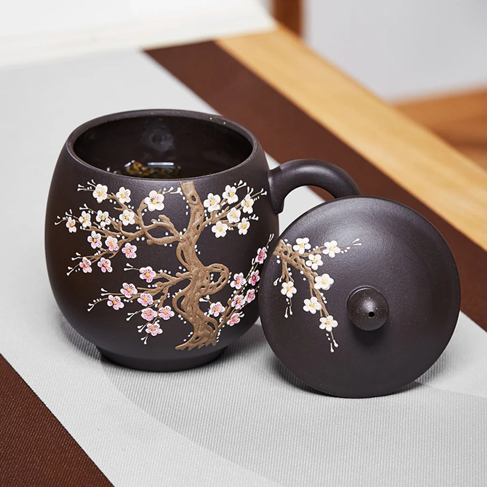 Purple Clay Color Changing Plum Bossom Tea Cup - Image 3