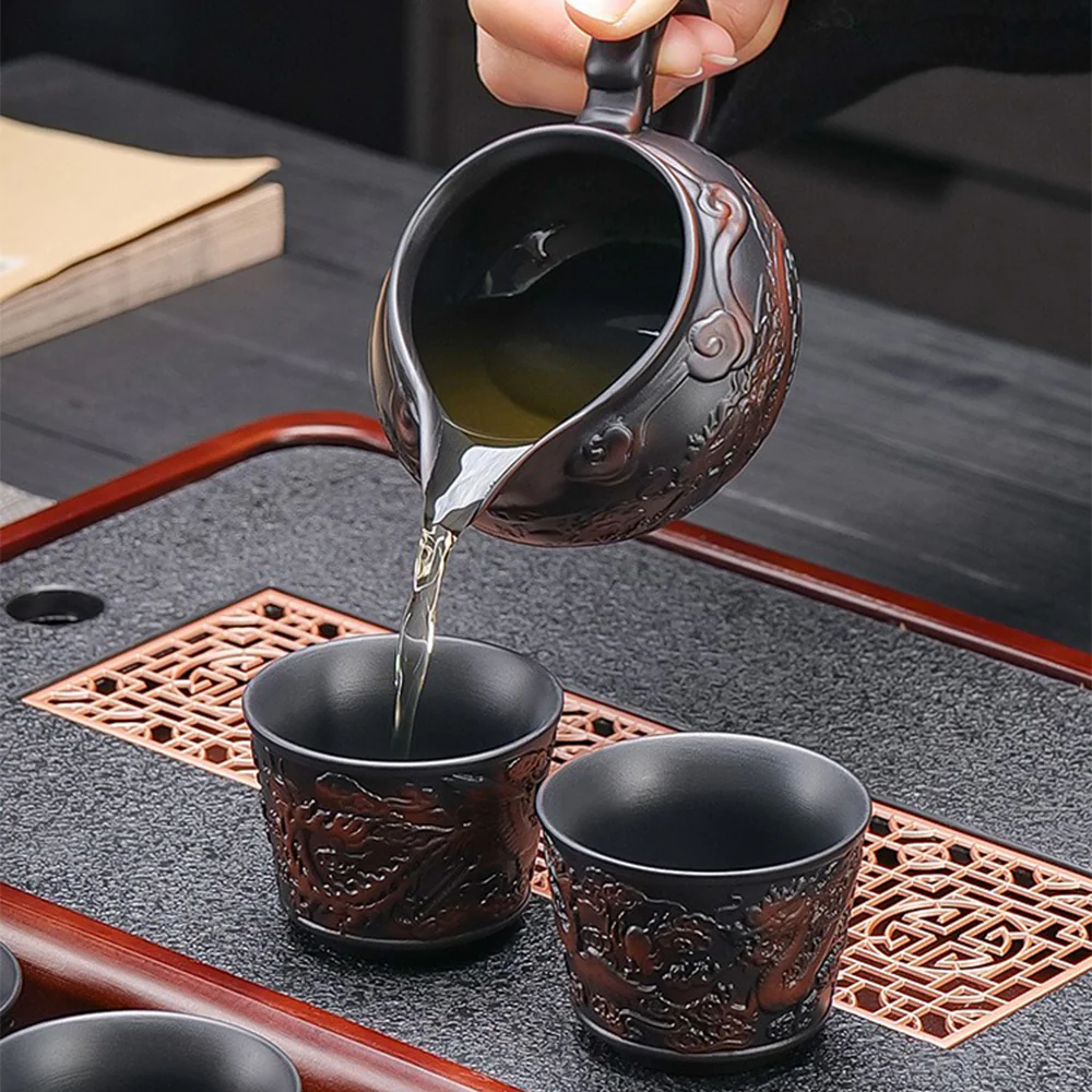 Purple Clay Dragon And Phoenix Automatic Tea Set - Image 6