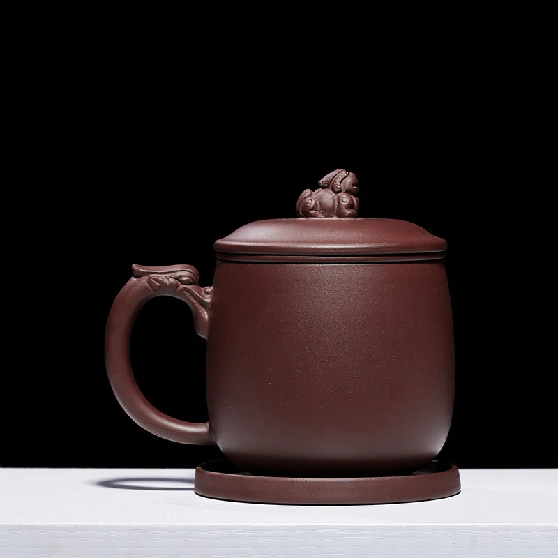Purple Clay Dragon Tea Cup With Infuser - Image 12