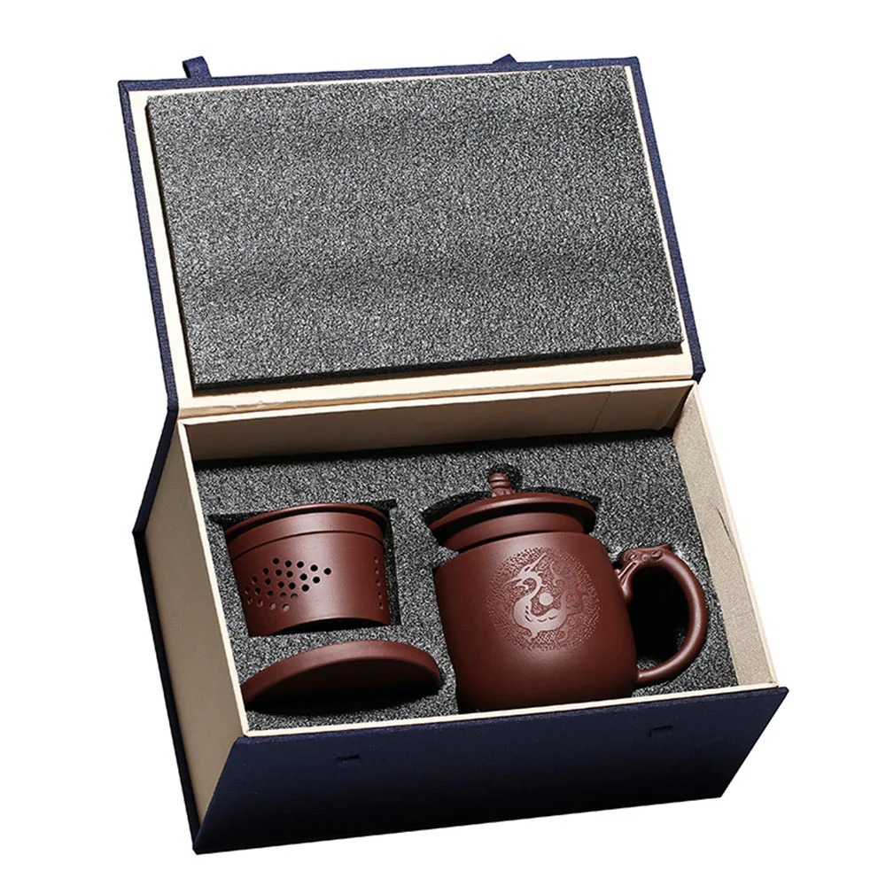 Purple Clay Dragon Tea Cup With Infuser - Image 15