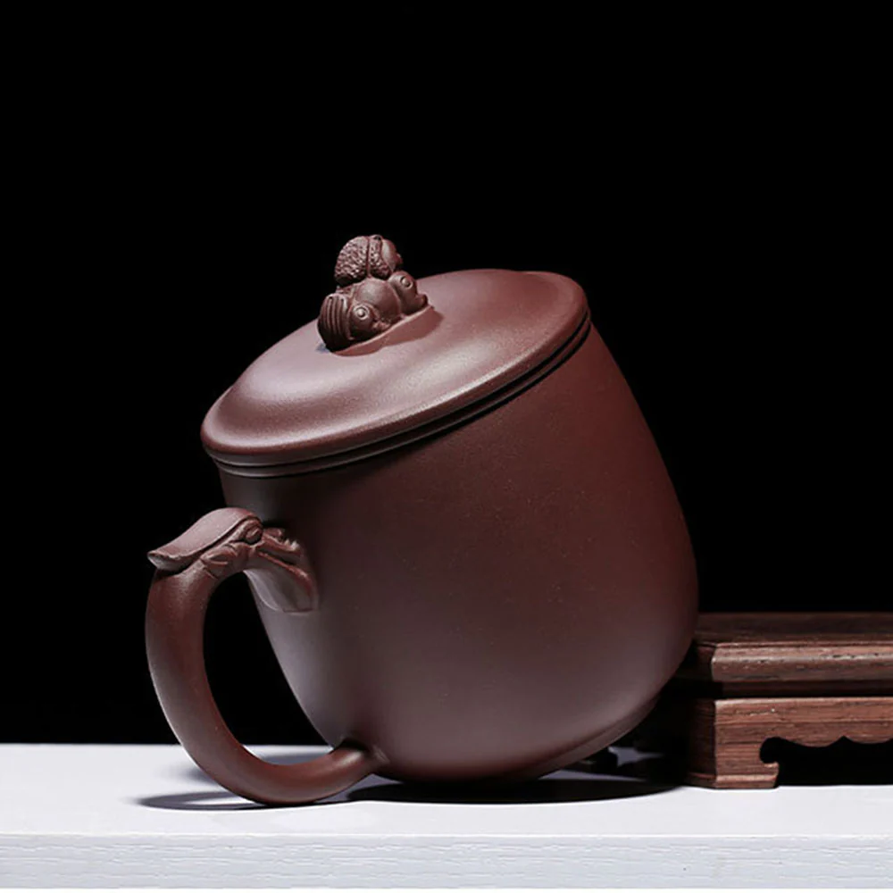 Purple Clay Dragon Tea Cup With Infuser - Image 4