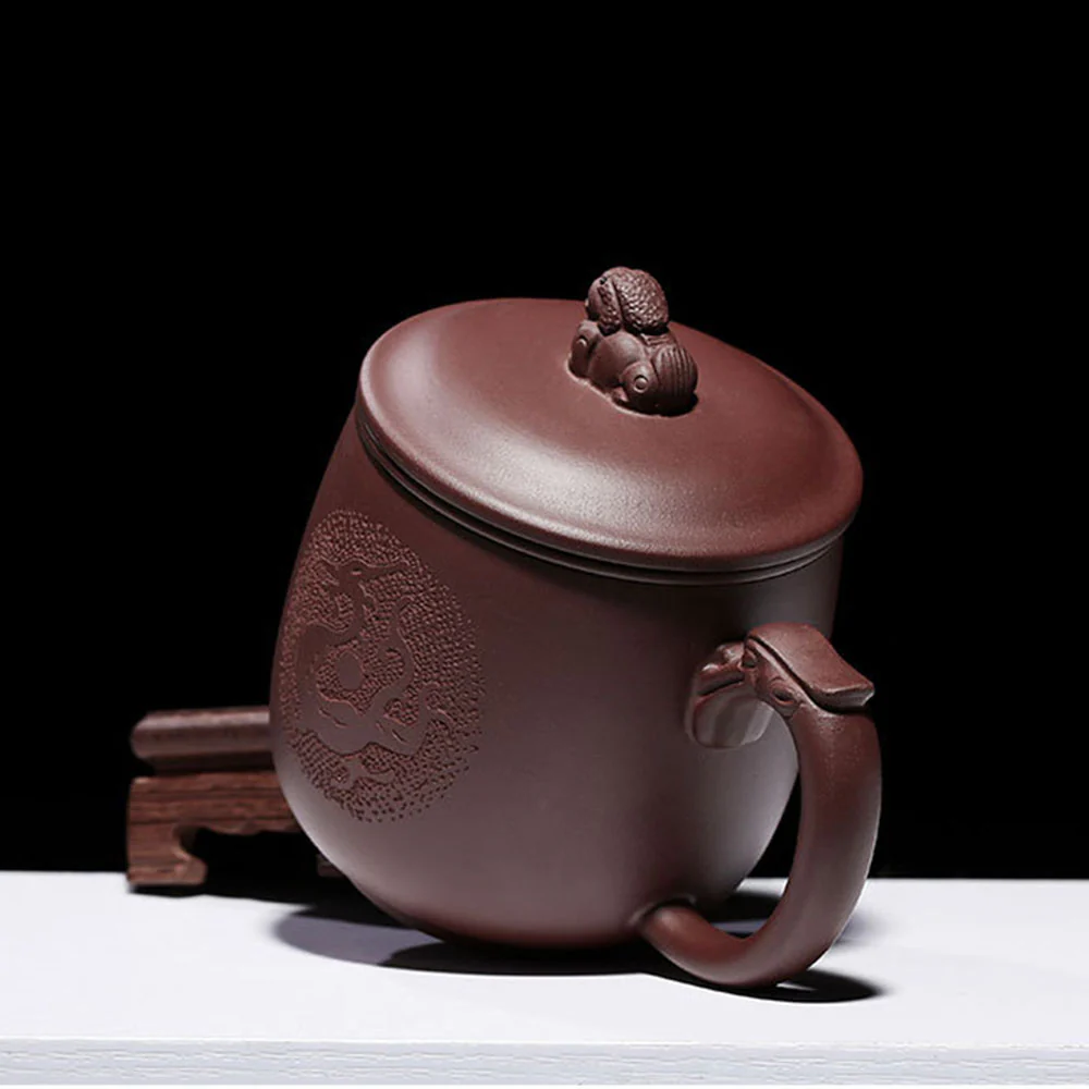 Purple Clay Dragon Tea Cup With Infuser - Image 5