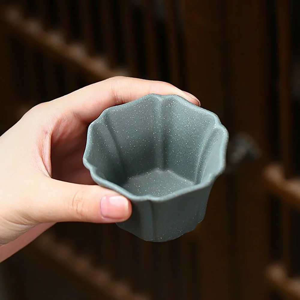 Purple Clay Flower Gongfu Tea Cup Set - Image 3