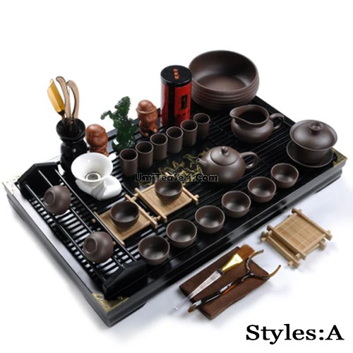 Purple Clay Gongfu Tea Set With Tea Tray - Image 2