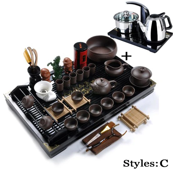 Purple Clay Gongfu Tea Set With Tea Tray - Image 4