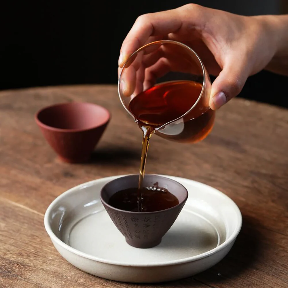 Purple Clay Heart Sutra Gongfu Tea Cup Set - Image 6