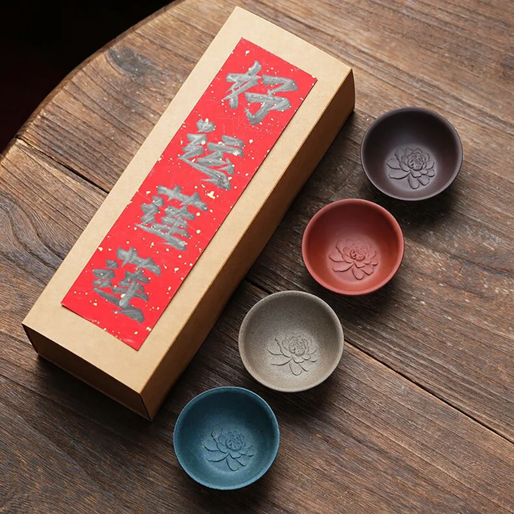 Purple Clay Lotus Gongfu Tea Cup Set - Image 2