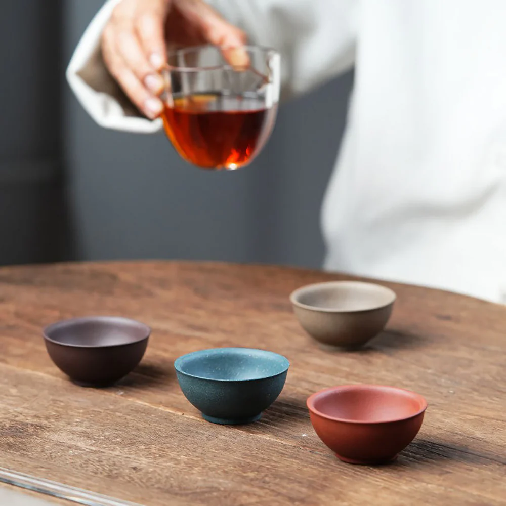 Purple Clay Lotus Gongfu Tea Cup Set - Image 4