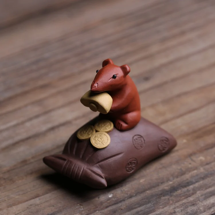 Purple Clay Mouse & Treasure Tea Pet - Image 9