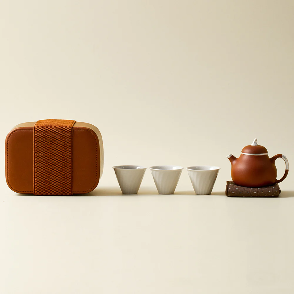 Purple Clay Teapot Travel Tea Set - Image 2