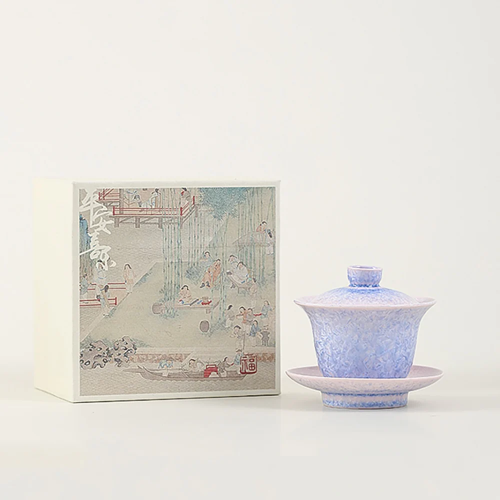 Purple Ice Crystal Ruyao Porcelain Gaiwan - Image 2