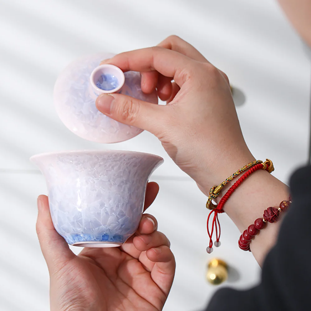 Purple Ice Crystal Ruyao Porcelain Gaiwan - Image 6
