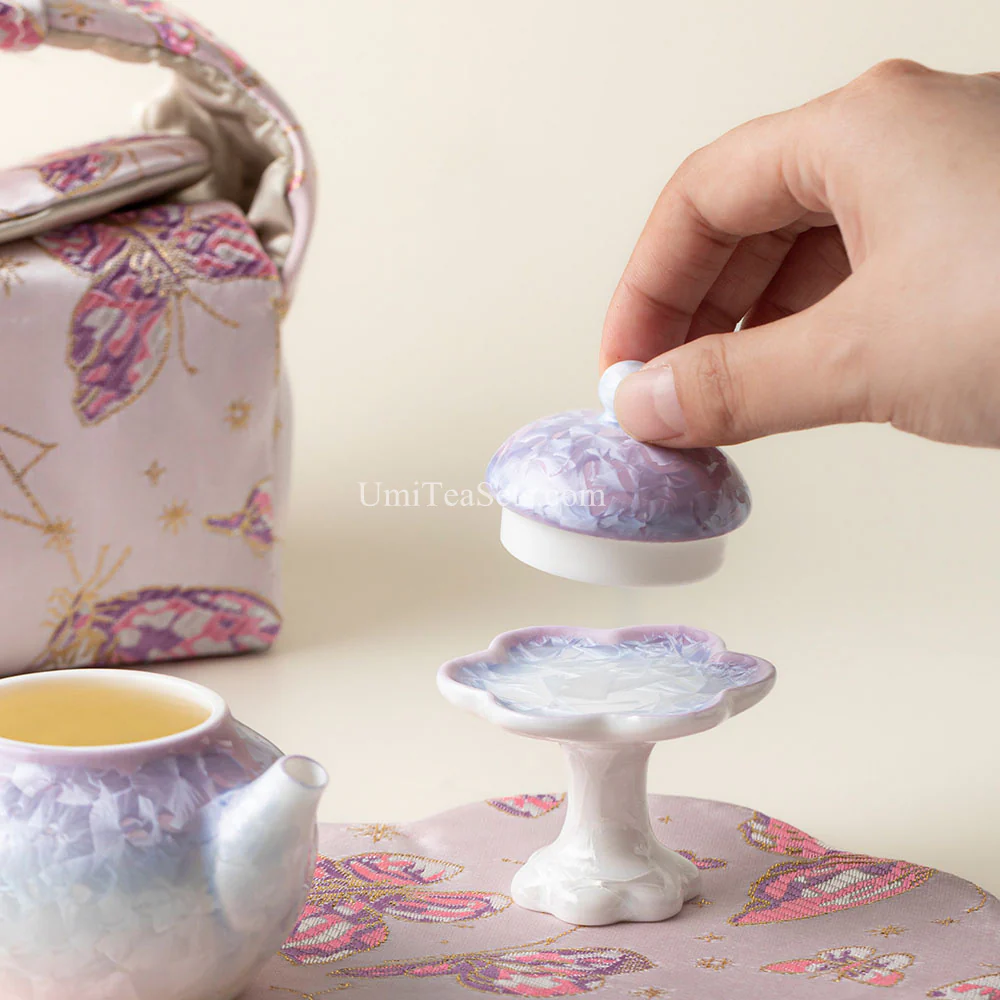 Purple Ruyao Porcelain Travel Tea Set - Image 3