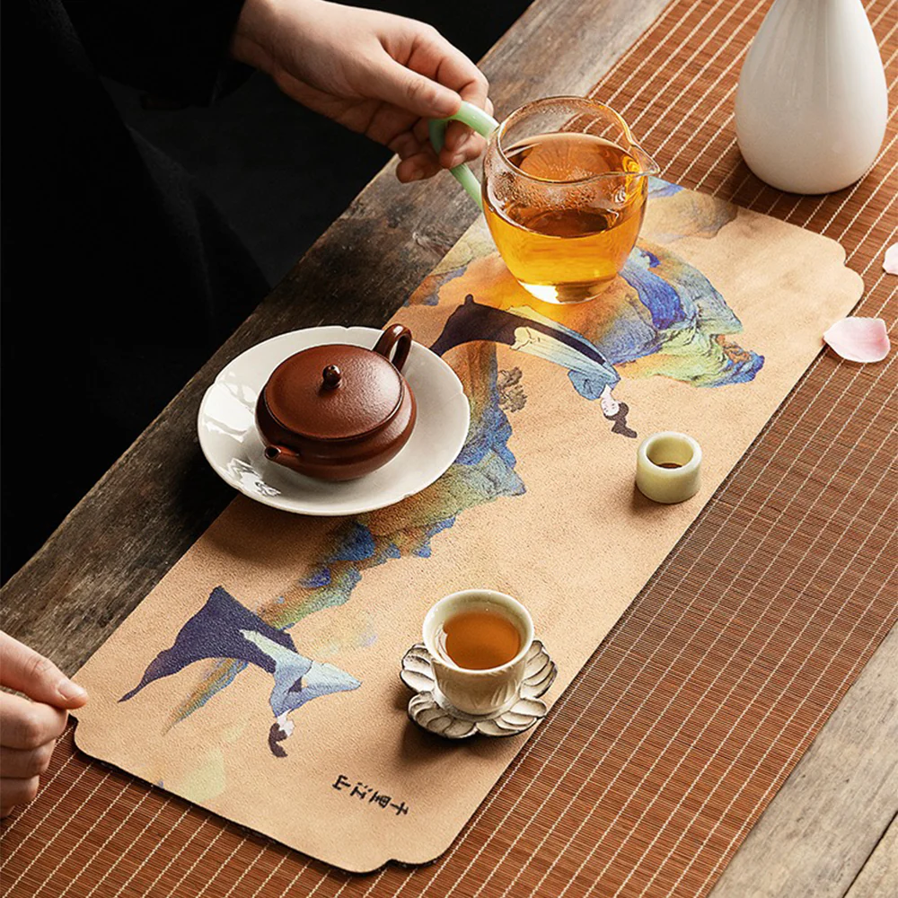 Rivers and Mountains Suede Tea Table Mat - Image 3