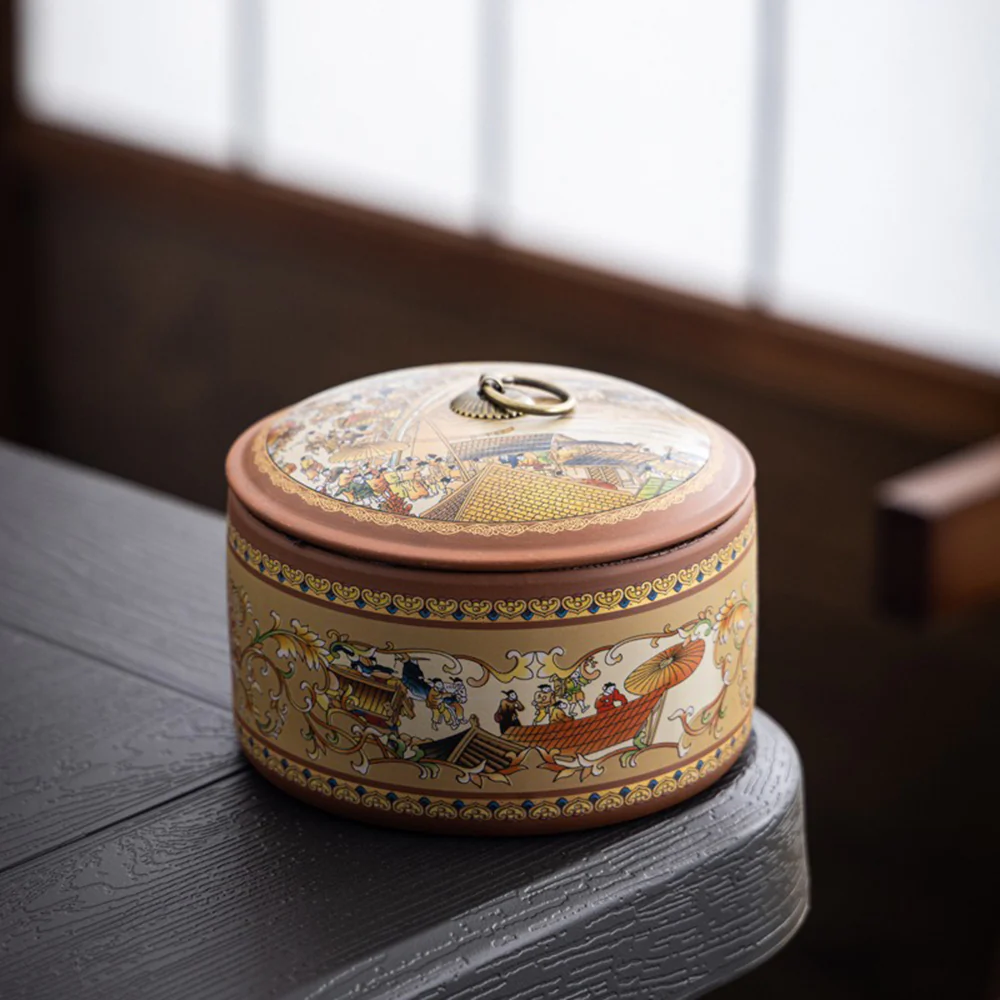 Riverside Scene at Qingming Festival Tea Caddies Set - Image 5
